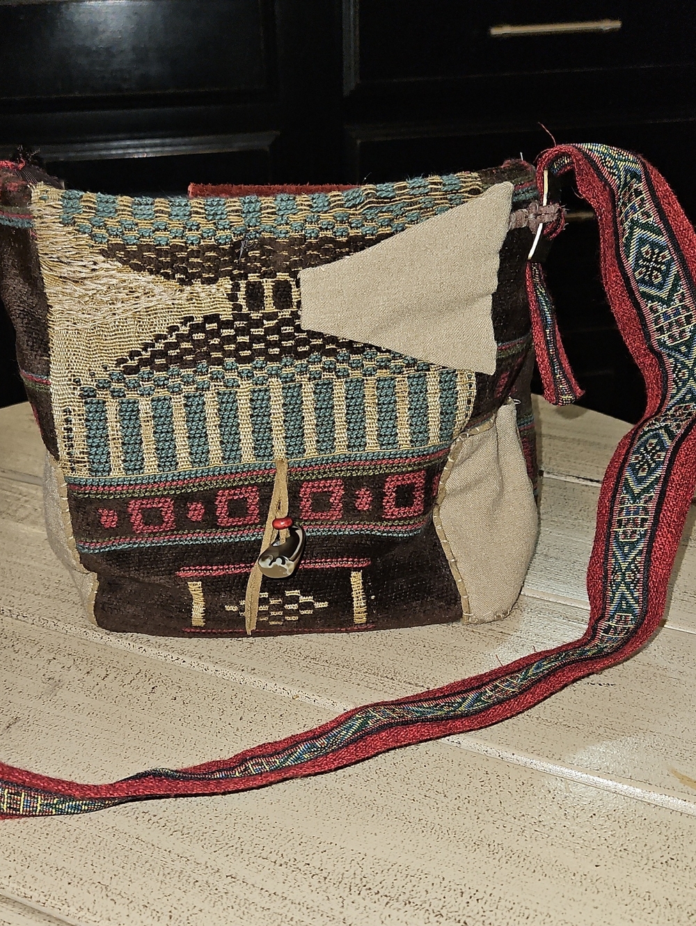 Boho Woven Crossbody Bag in Multi-Color